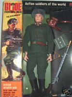 Vintage 1966 G.I. Joe Russian Infantry Man with display